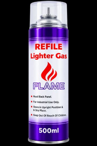 FLAME Refill Lighter Gas 500ml | Butane Gas Refill Canister